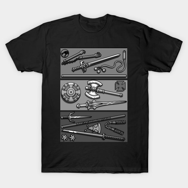 80's weaponry BW T-Shirt by 10thstreet